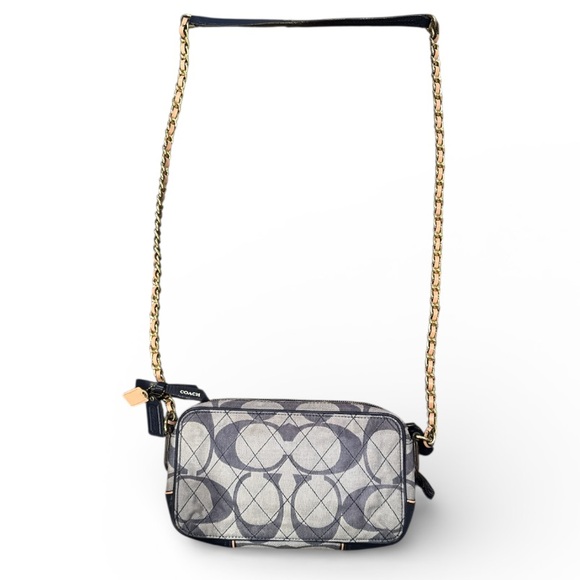 Coach Poppy Denim Quilted Signature C Flight Crossbody Bag - Picture 13 of 14